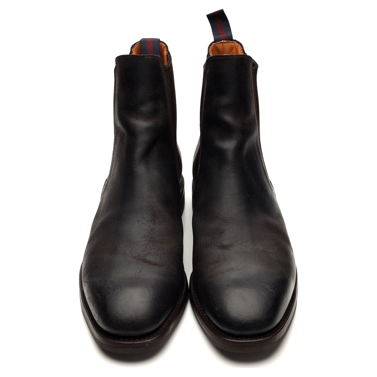 &#39;Liam&#39; Dark Brown Waxy Suede Chelsea Boots UK 11