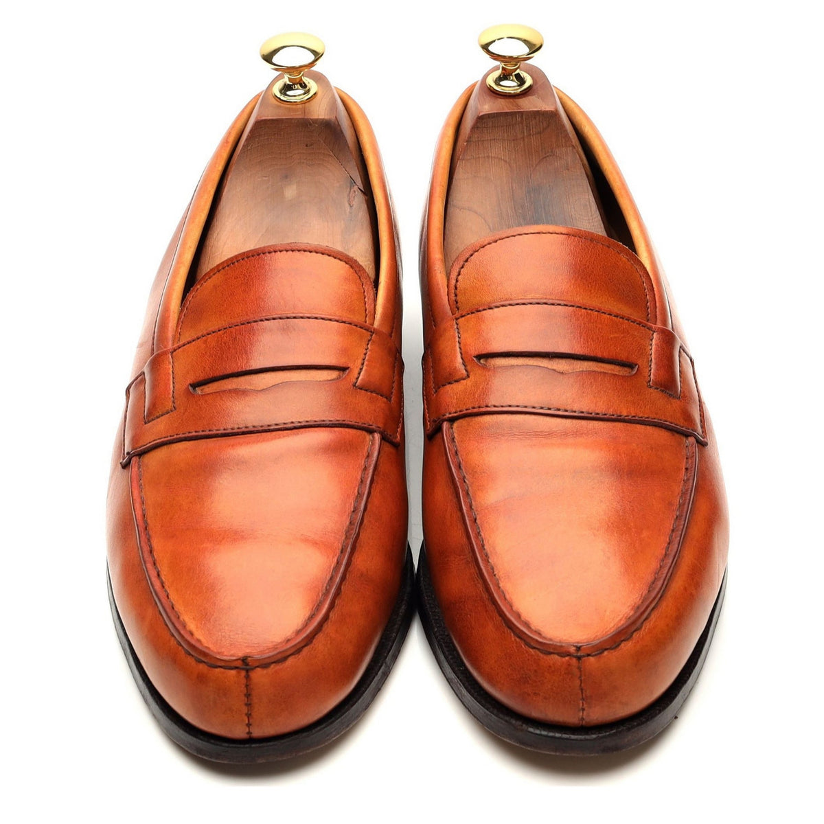 Tan Brown Leather Loafers UK 9 EX