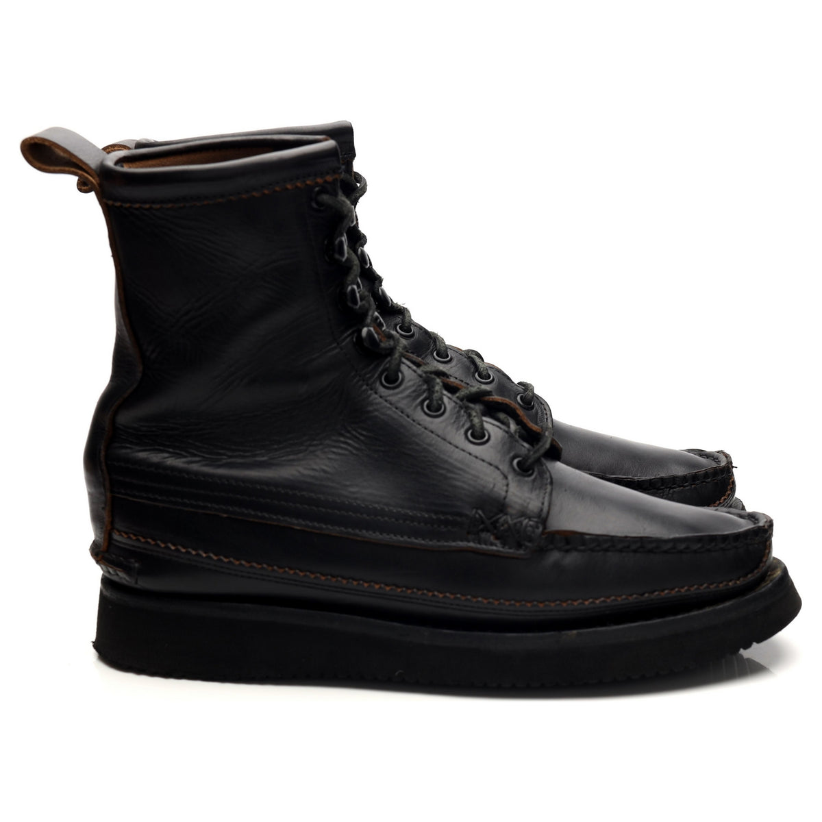 &#39;Maine Guide&#39; Black Leather Boots UK 8 US 9 E
