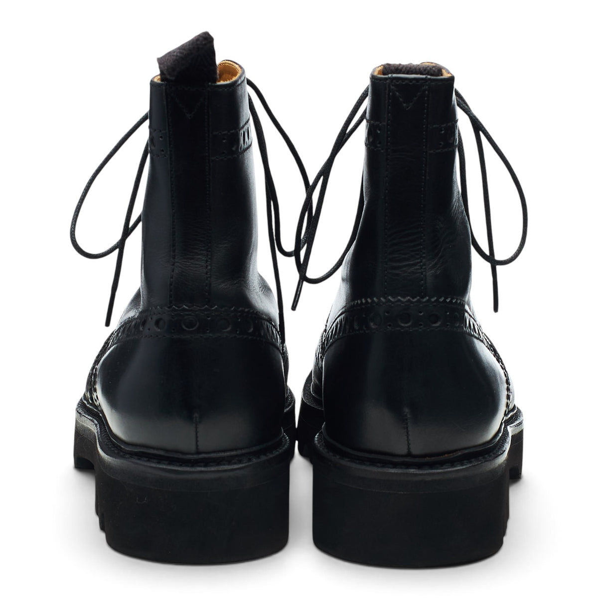 'Fred' Black Leather Brogues Boots UK 9 G