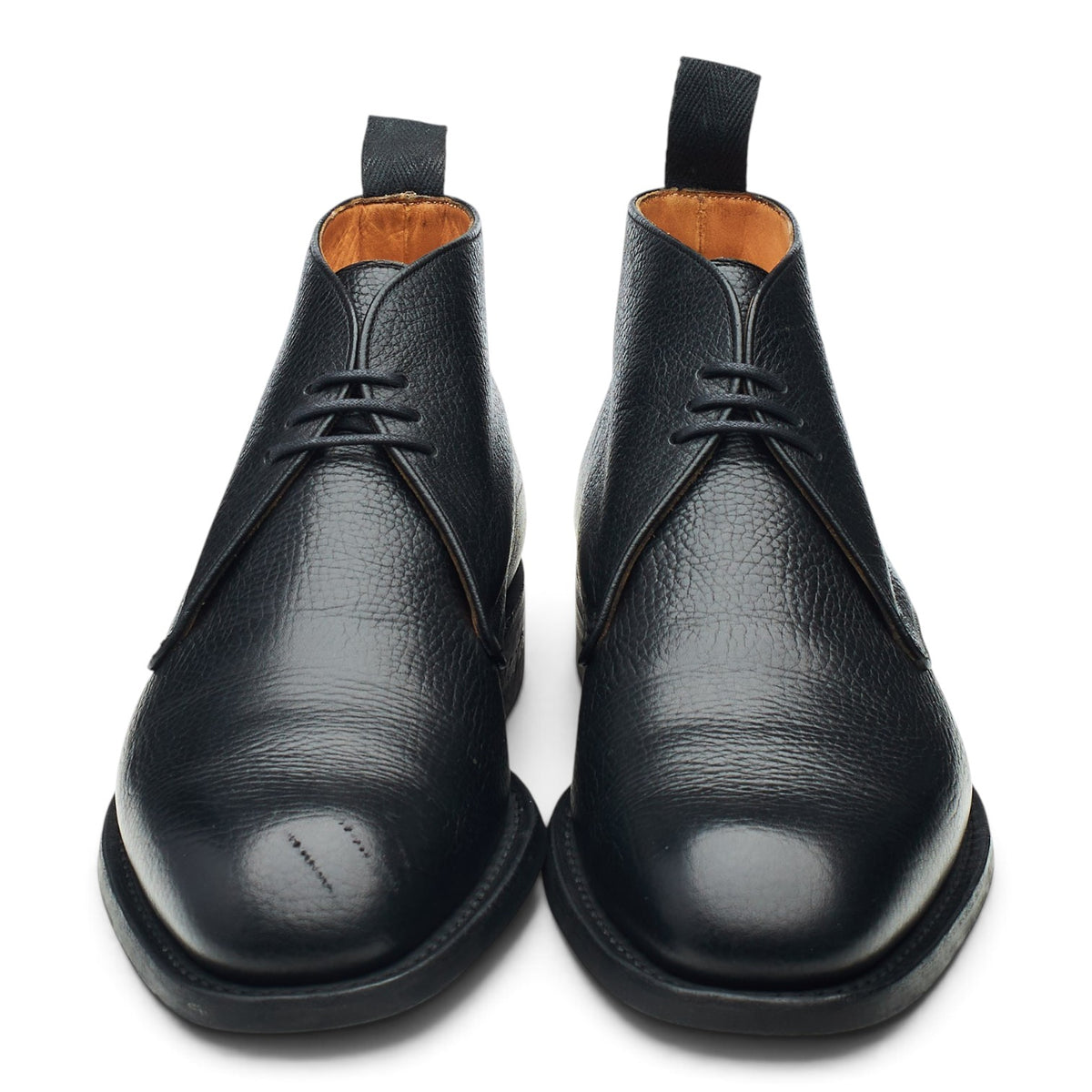 'Jackie' Black Grain Leather Chukka Boots UK 8 F