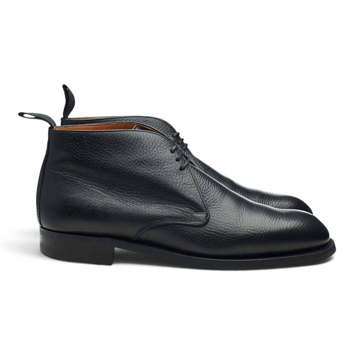 'Jackie' Black Grain Leather Chukka Boots UK 8 F