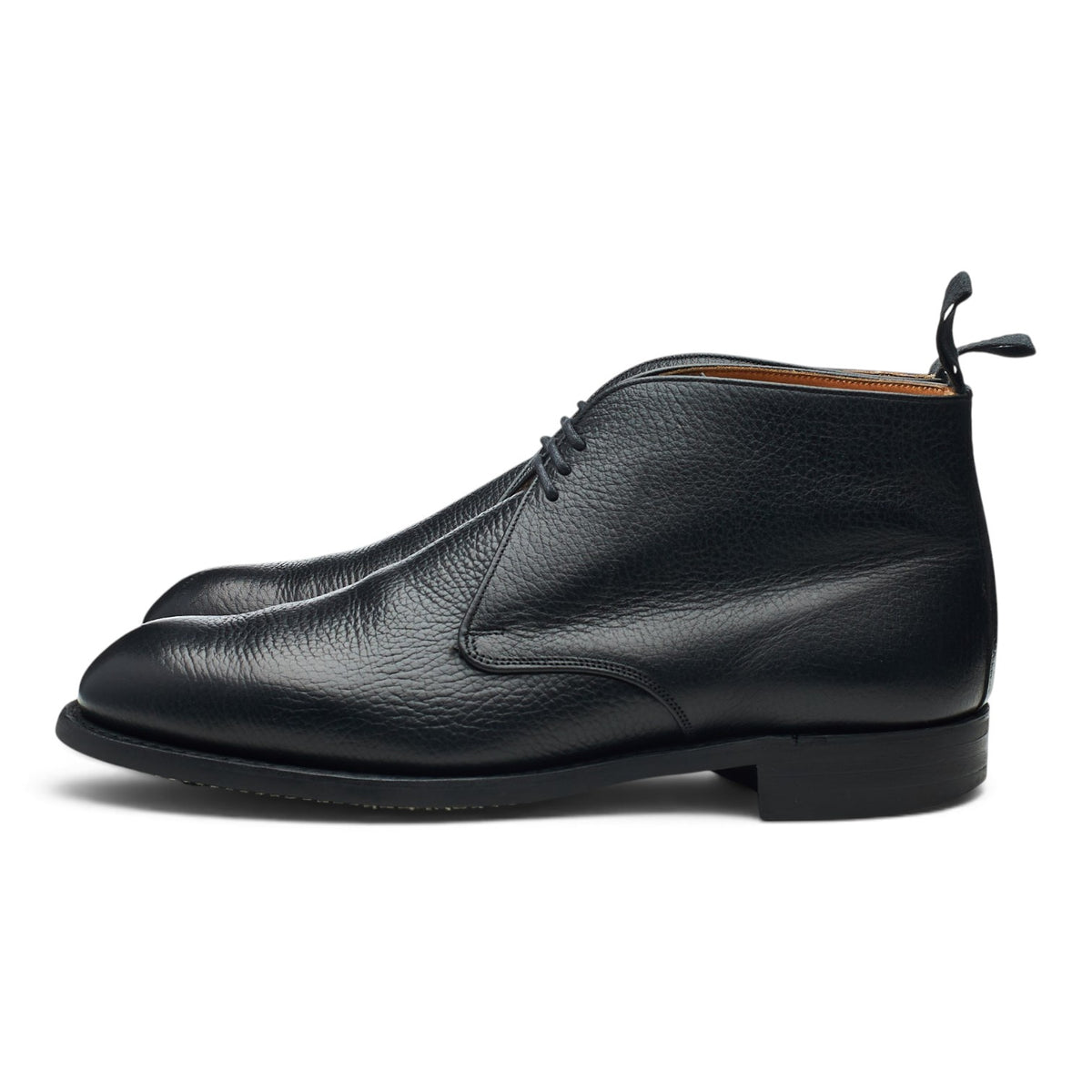 'Jackie' Black Grain Leather Chukka Boots UK 8 F