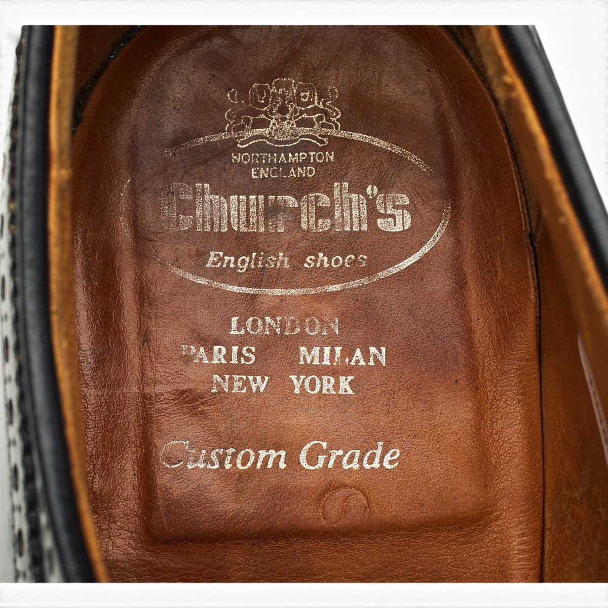 'Grafton' Black Leather Derby Brogues UK 11.5 G