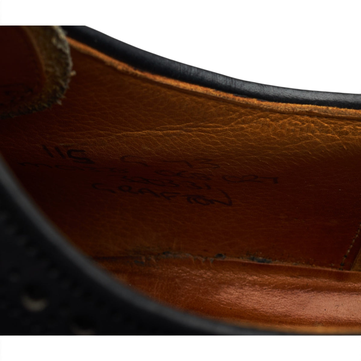 'Grafton' Black Leather Derby Brogues UK 11.5 G