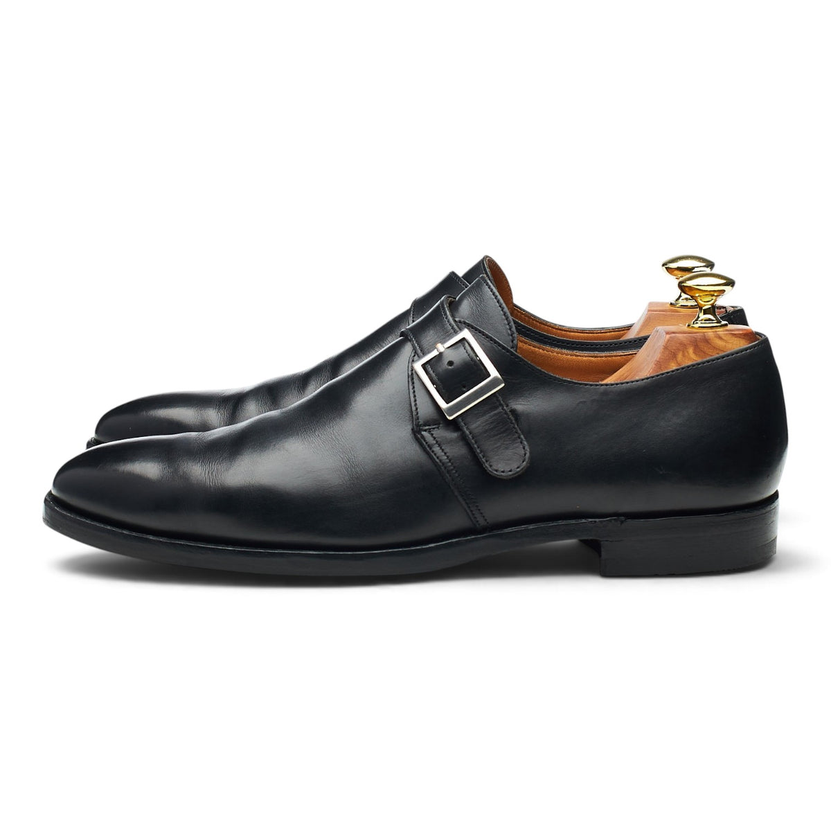 'Monkton' Black Leather Monk Strap UK 7 E