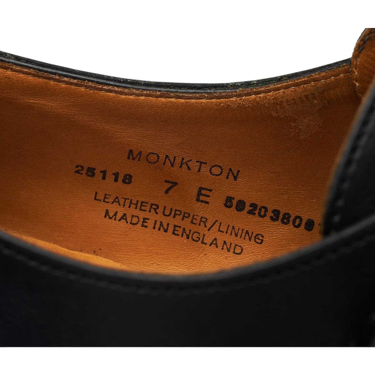'Monkton' Black Leather Monk Strap UK 7 E