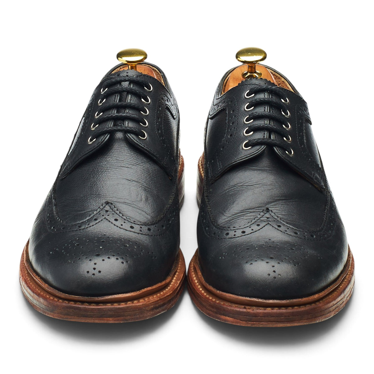 'Sid' Black Grain Leather Derby Brogues UK 7 G