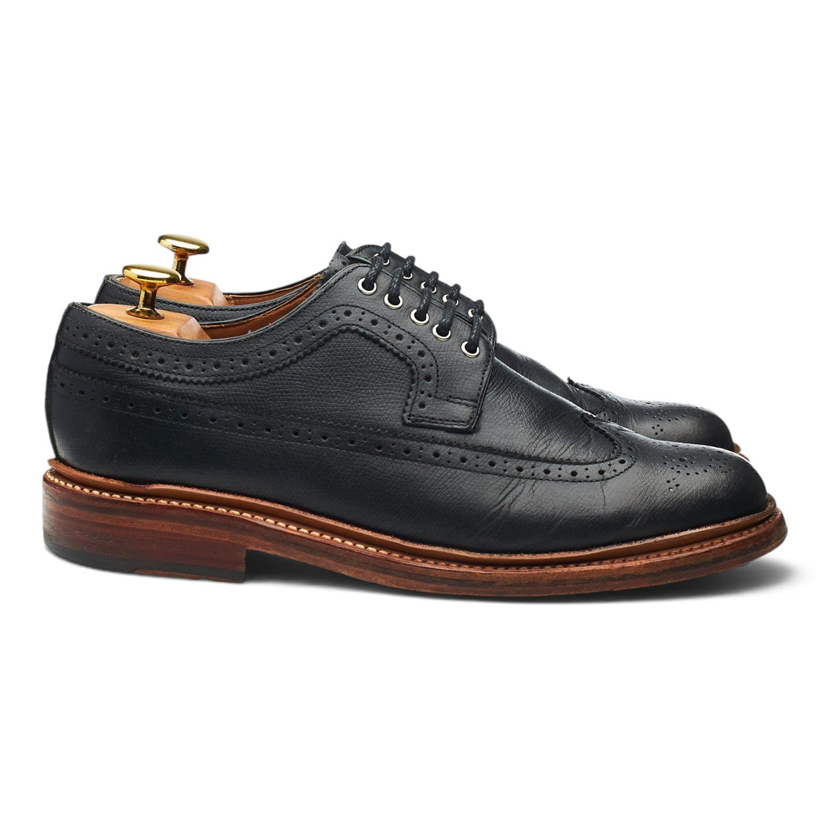 'Sid' Black Grain Leather Derby Brogues UK 7 G