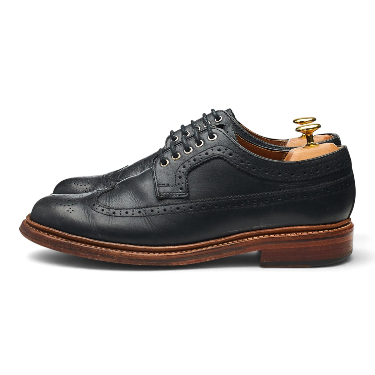 'Sid' Black Grain Leather Derby Brogues UK 7 G