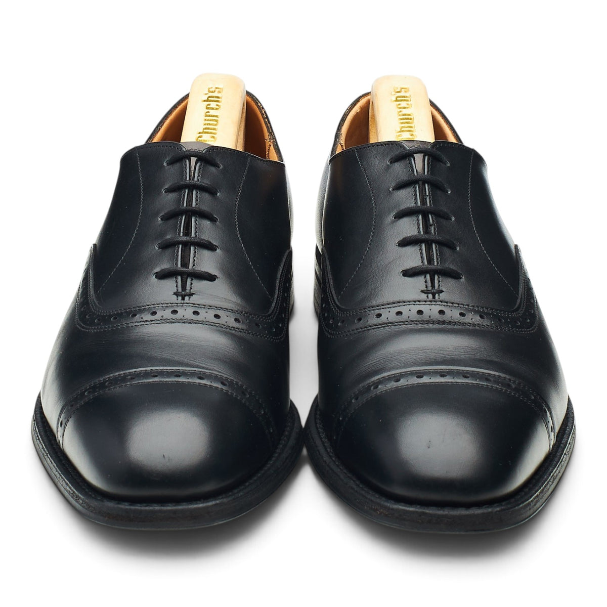 'Granby' Black Leather Oxford Brogues UK 8 F