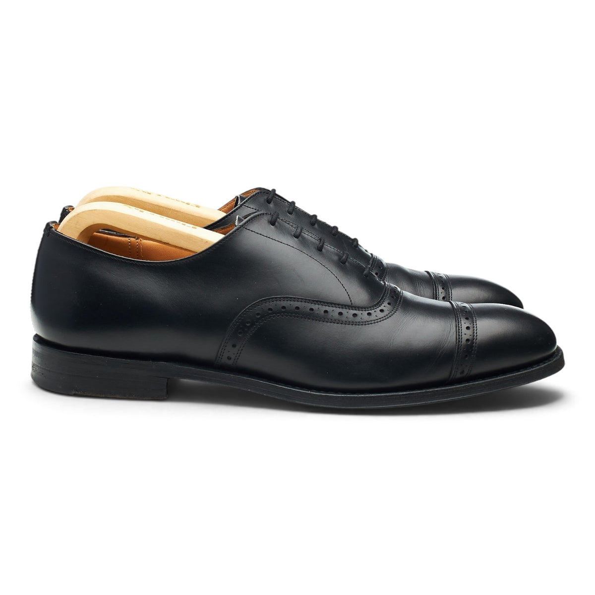 'Granby' Black Leather Oxford Brogues UK 8 F