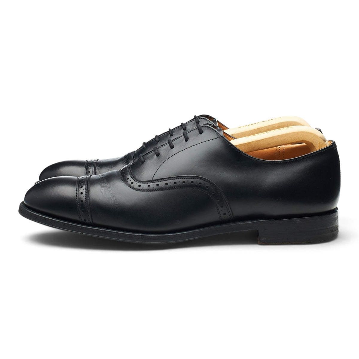 'Granby' Black Leather Oxford Brogues UK 8 F