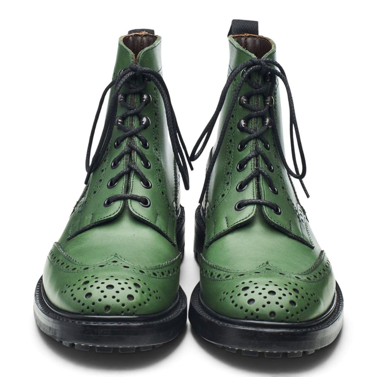 'Stow' Green Leather Brogues Boots UK 8