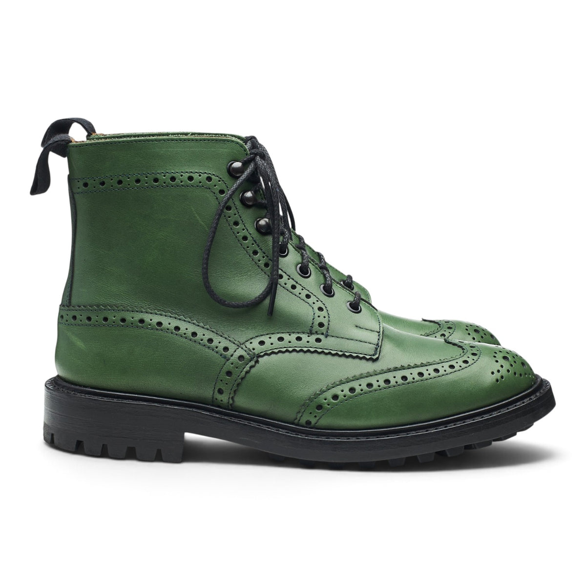 'Stow' Green Leather Brogues Boots UK 8