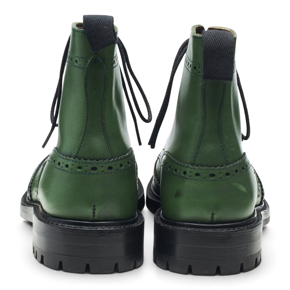 'Stow' Green Leather Brogues Boots UK 8