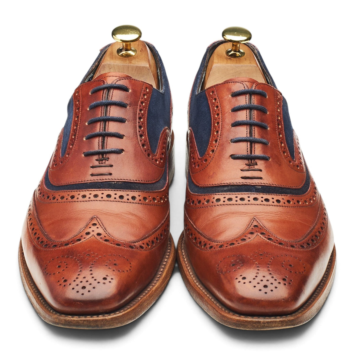 'McClean' Tan Brown Leather Oxford Brogues UK 8.5 F