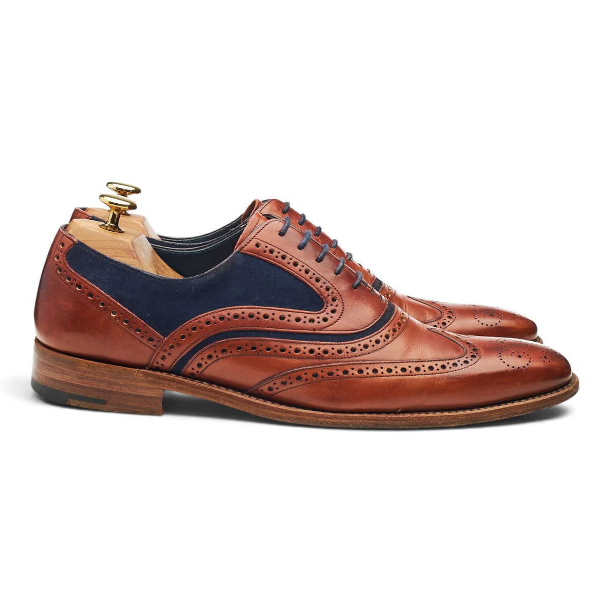 'McClean' Tan Brown Leather Oxford Brogues UK 8.5 F