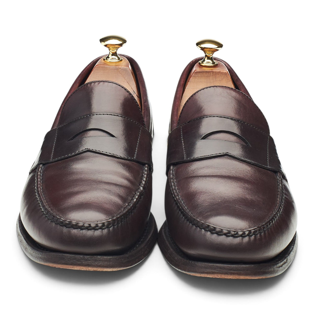 'Paxton' Burgundy Leather Loafers UK 9 US 10 E