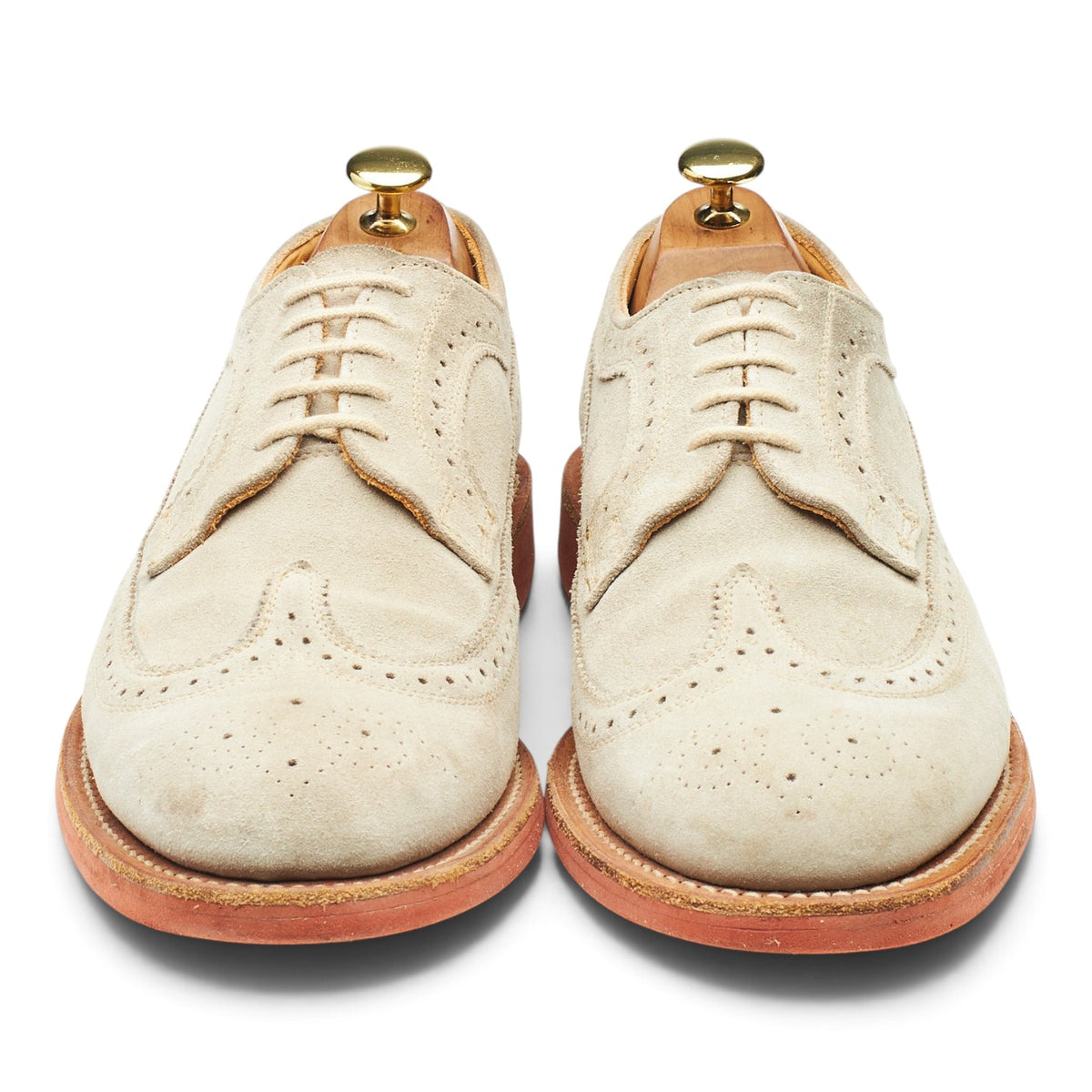 Mark McNairy Beige Suede Derby Brogues UK 8.5