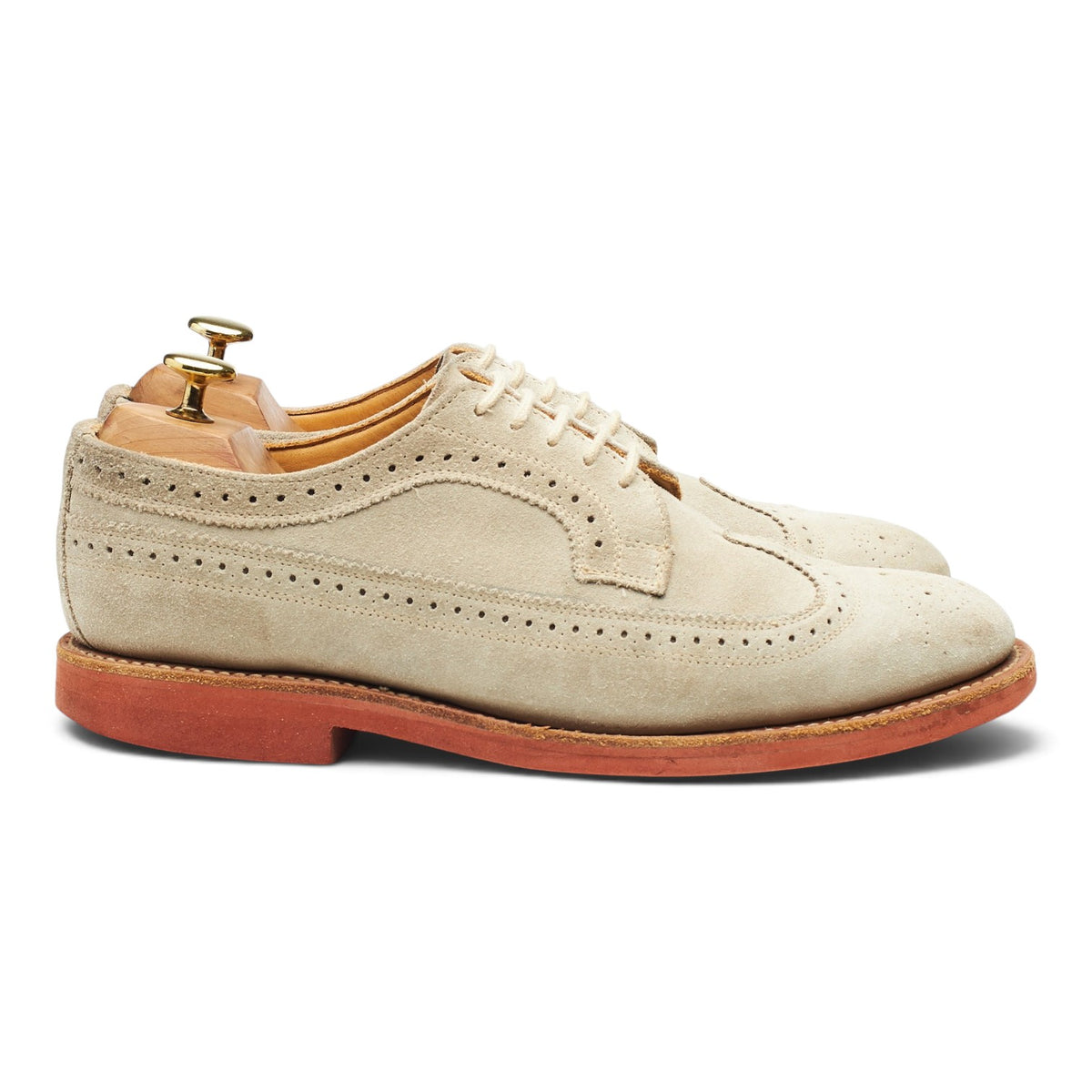 Mark McNairy Beige Suede Derby Brogues UK 8.5