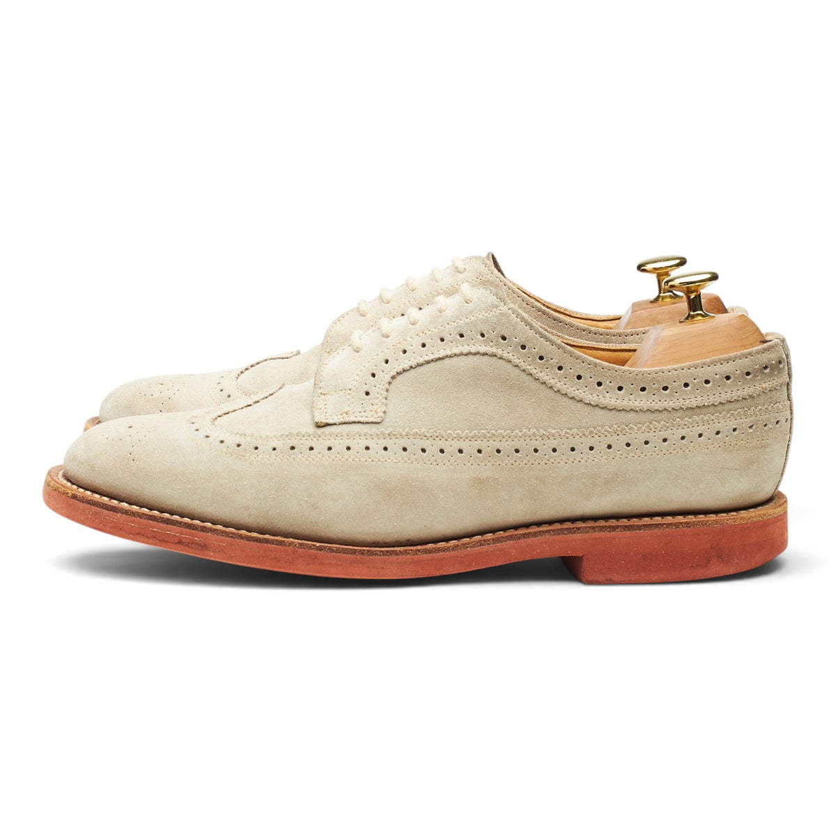 Mark McNairy Beige Suede Derby Brogues UK 8.5