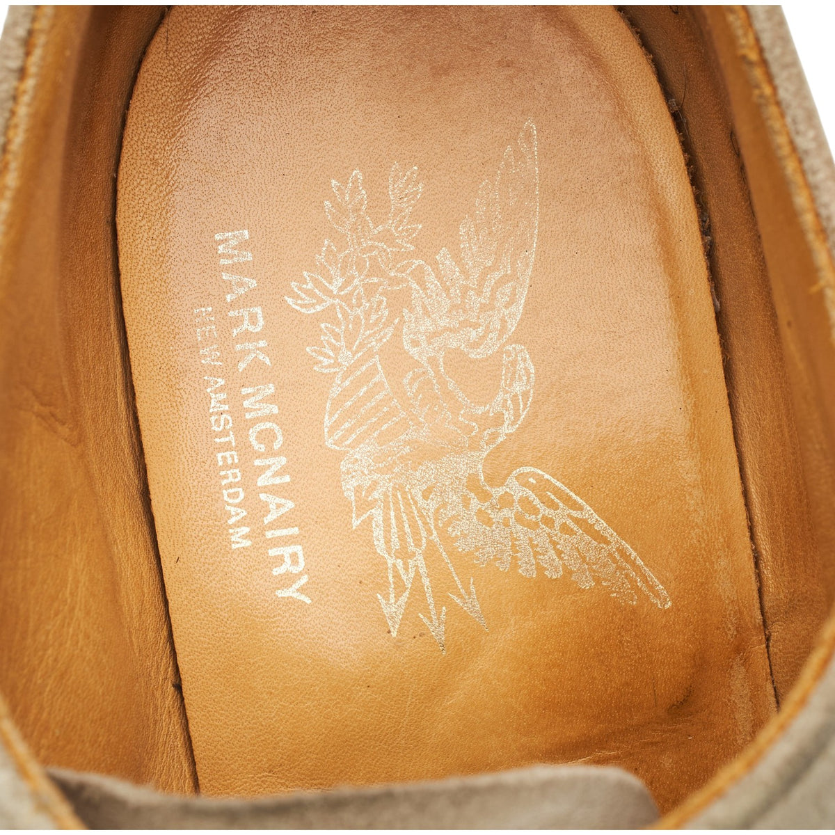 Mark McNairy Beige Suede Derby Brogues UK 8.5