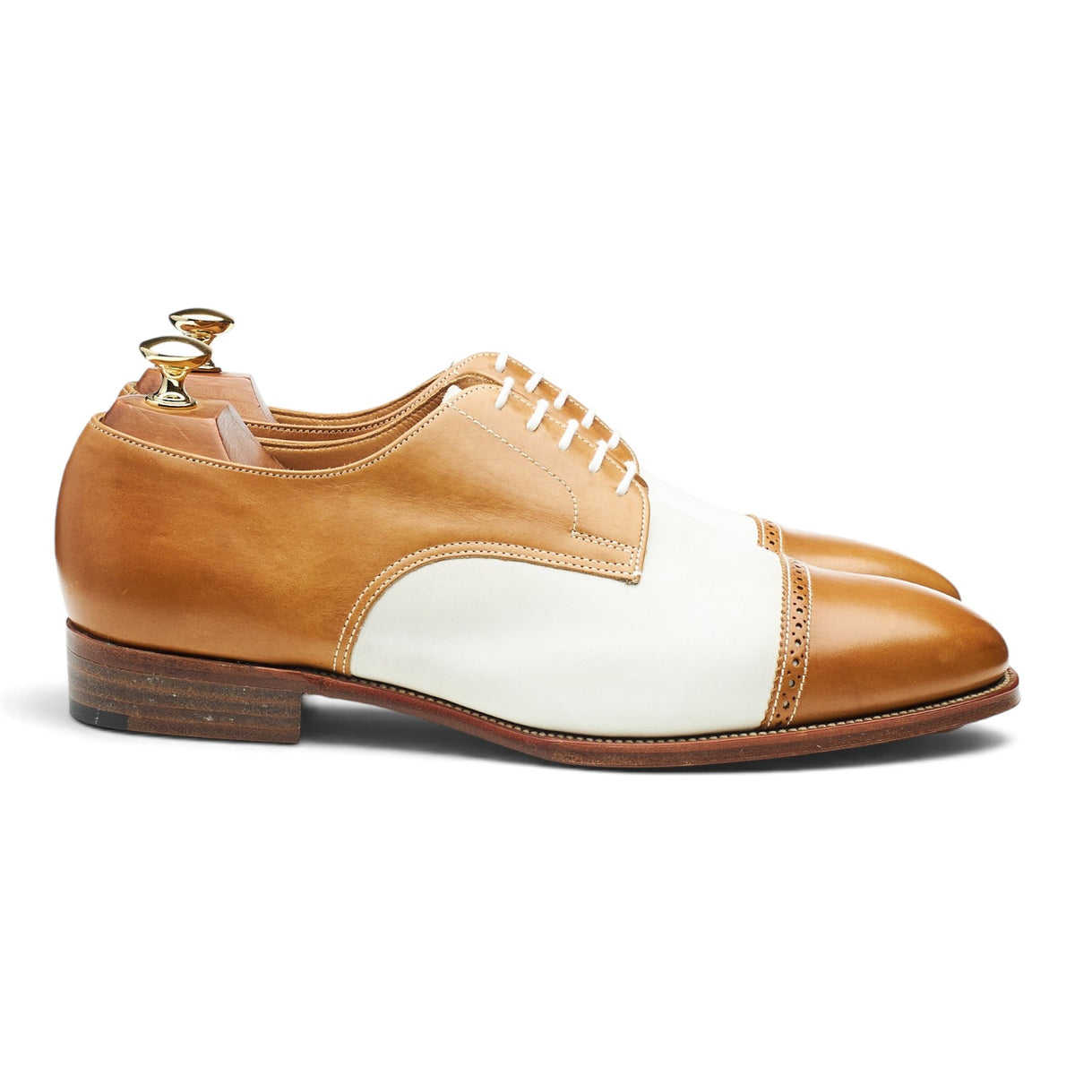 Tan Brown Leather / White Nubuck Derby UK 9 EE