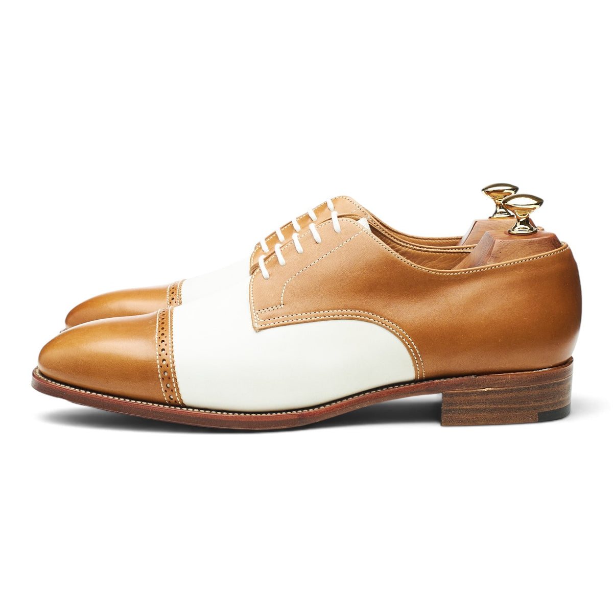 Tan Brown Leather / White Nubuck Derby UK 9 EE