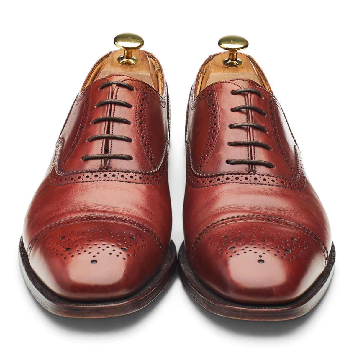 'Chatham 2' Tan Brown Leather Oxford Semi Brogues UK 8.5 EE