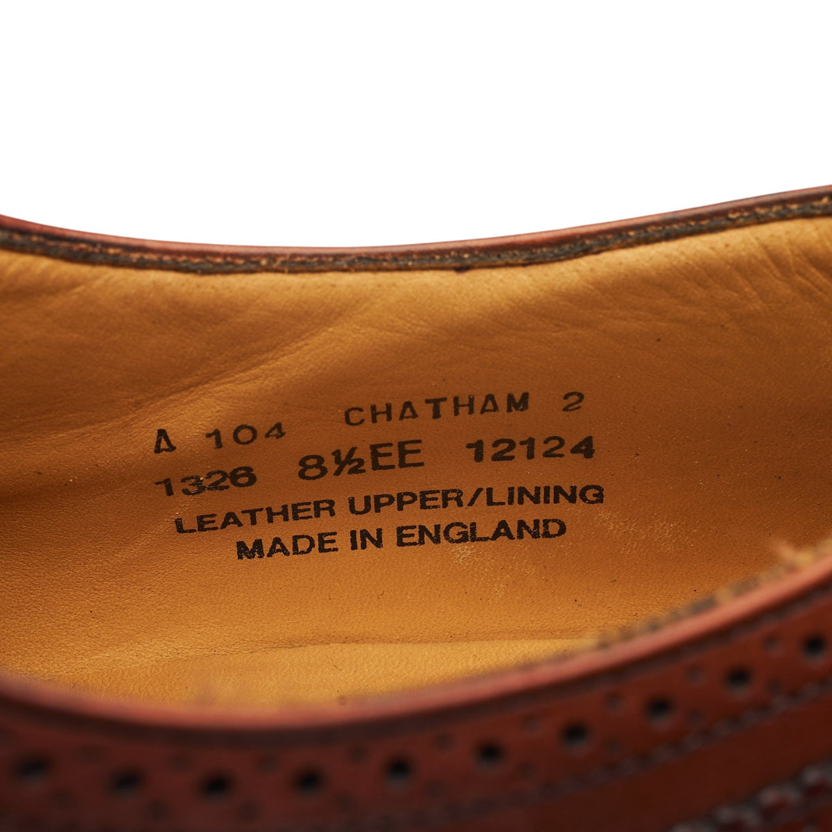 'Chatham 2' Tan Brown Leather Oxford Semi Brogues UK 8.5 EE