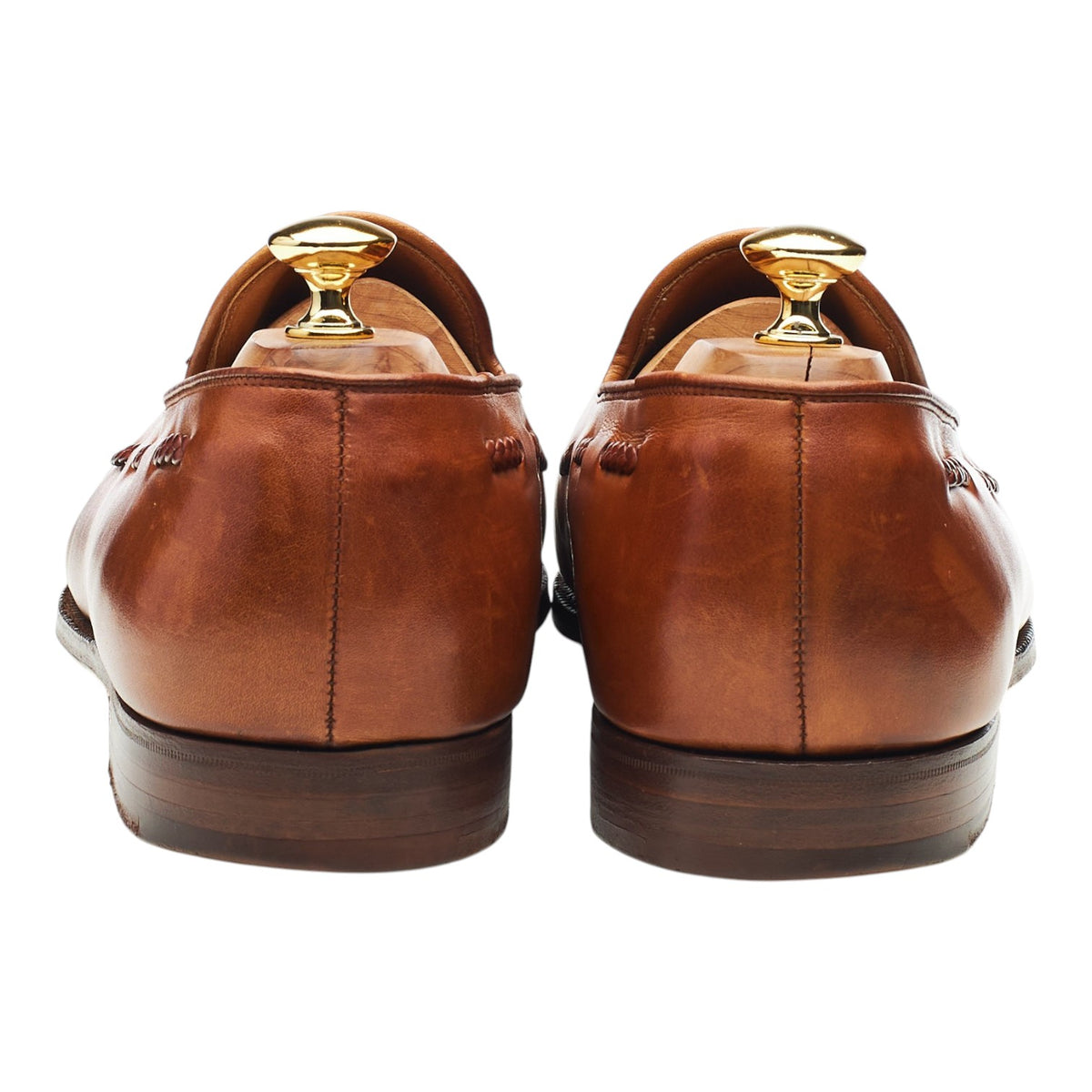 'Millfield' Tan Brown Leather Tassel Loafers UK 11 G