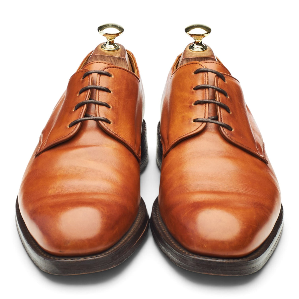 Vintage 'Bobby II' Tan Brown Leather Derby UK 7.5 F