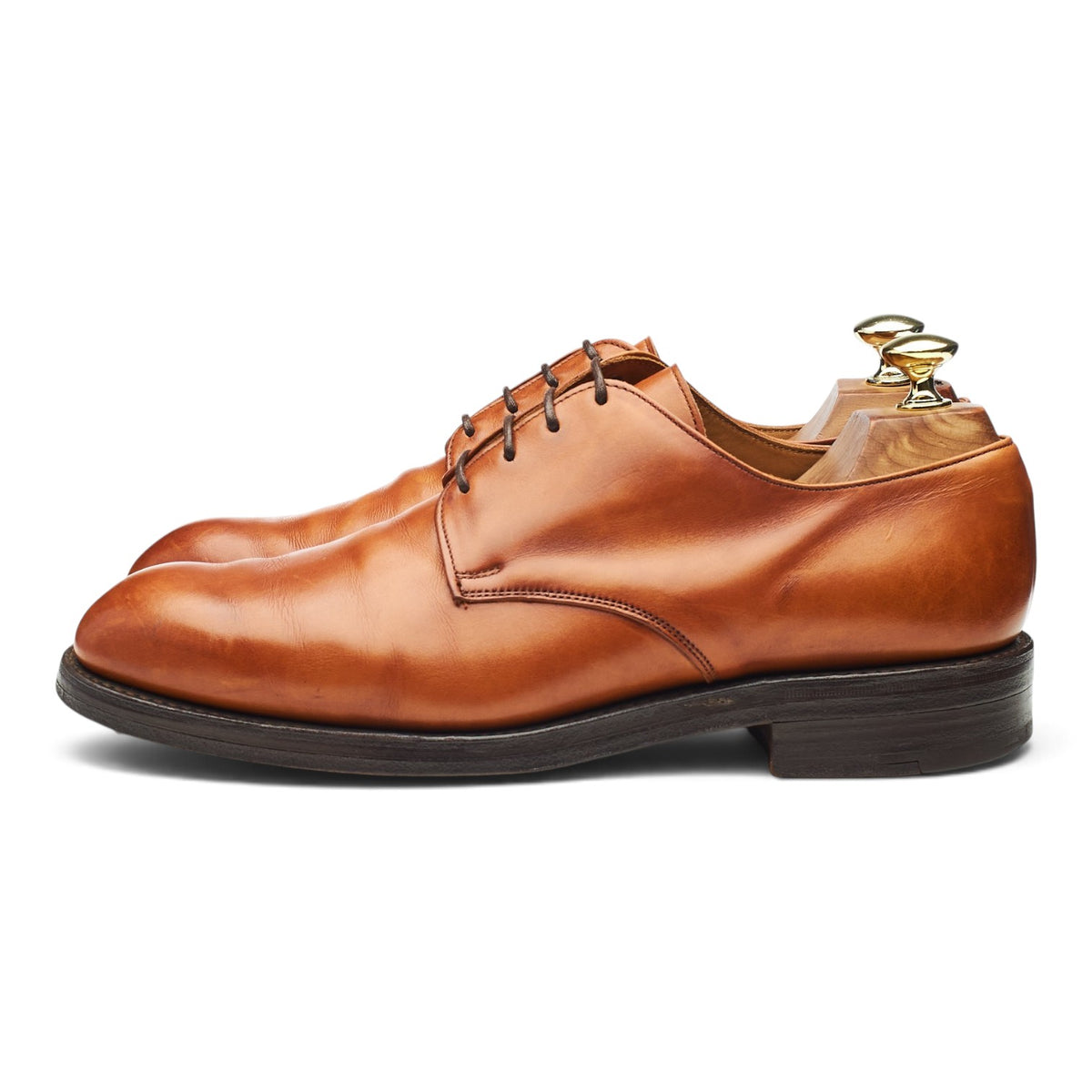 Vintage 'Bobby II' Tan Brown Leather Derby UK 7.5 F
