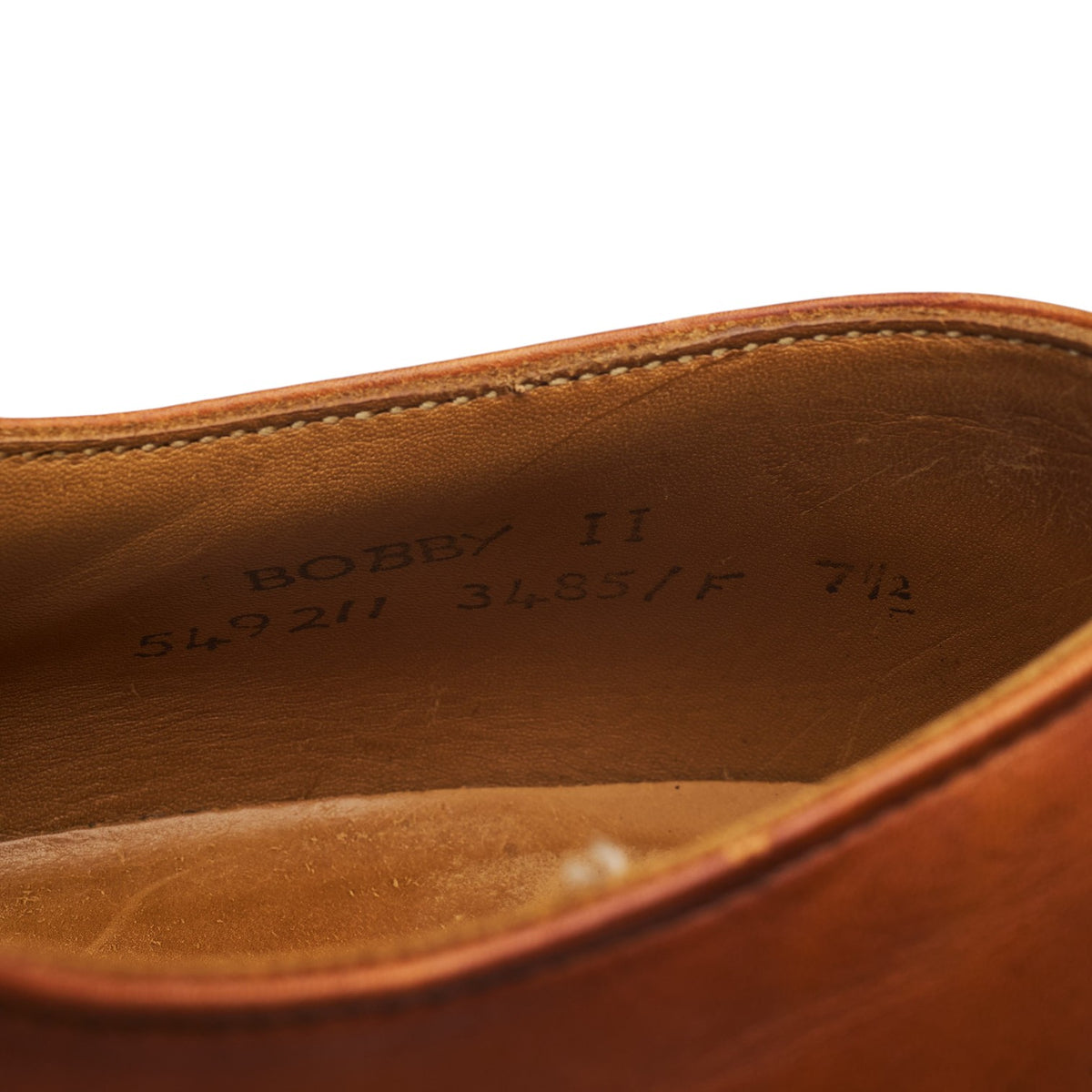 Vintage 'Bobby II' Tan Brown Leather Derby UK 7.5 F