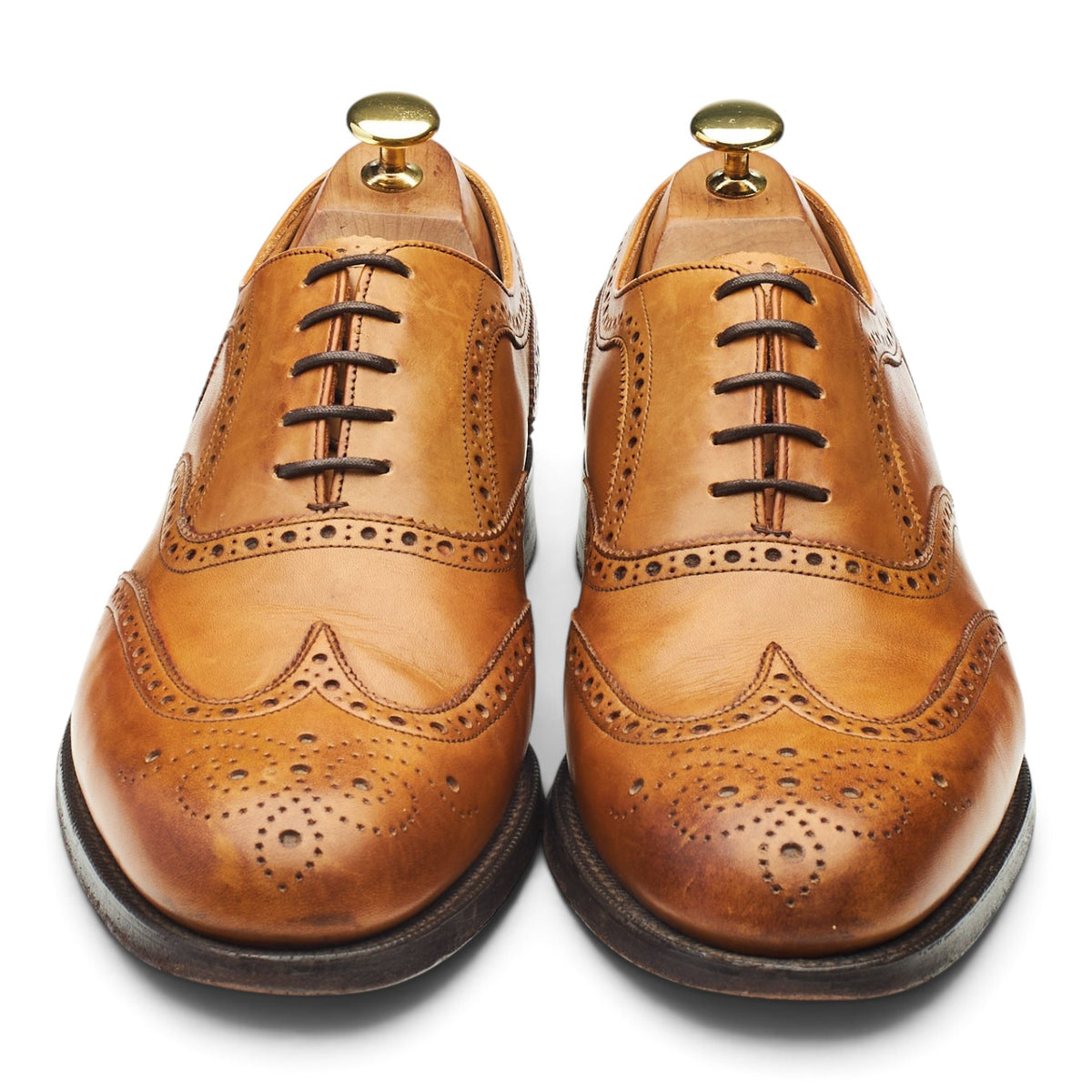 'Gilmour' Tan Brown Leather Oxford Brogues UK 8 F