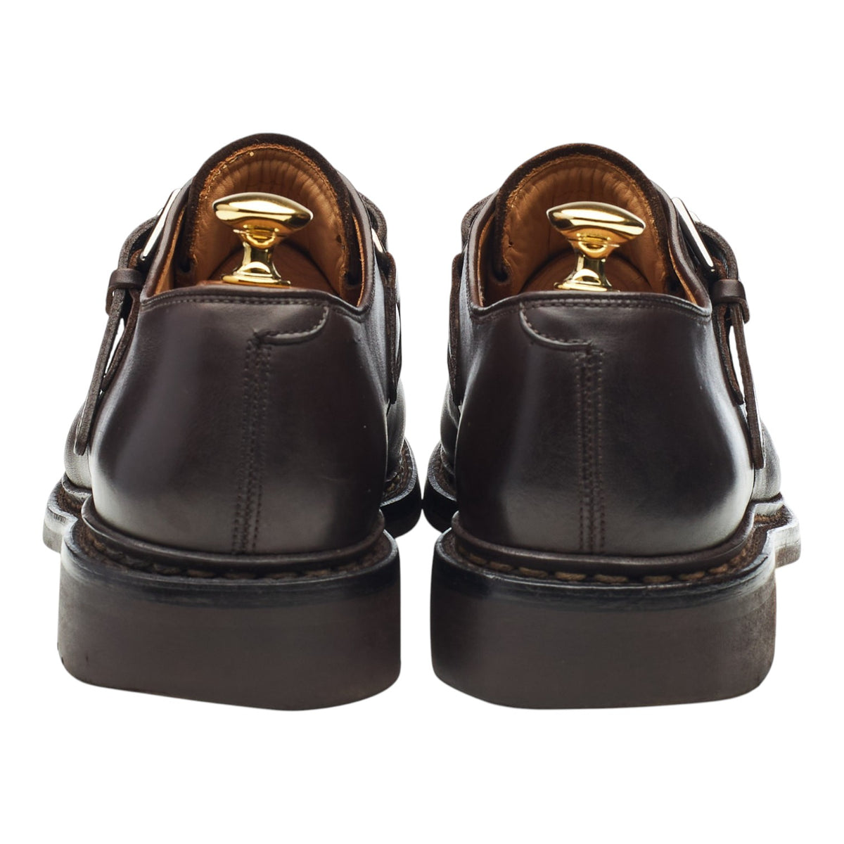 'Bouleau' Dark Brown Leather Monk Strap UK 7