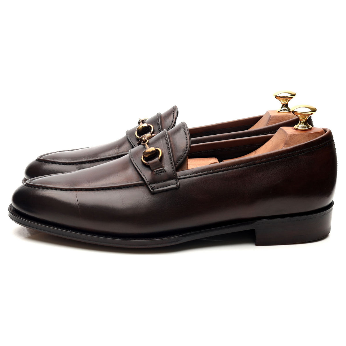 &#39;Colony&#39; Brown Leather Horse-bit Loafers UK 9.5 E