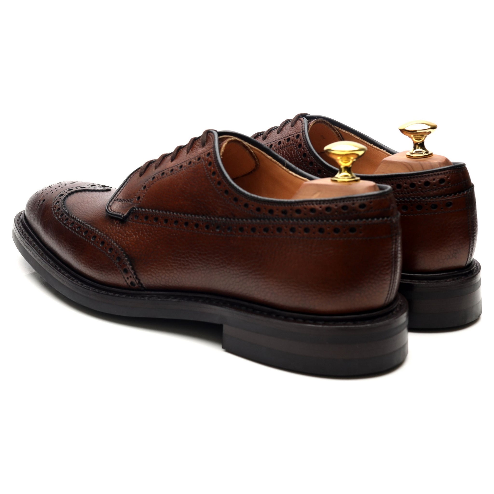 Grafton' Dark Brown Leather Derby Brogues UK 8 F - Abbot's Shoes