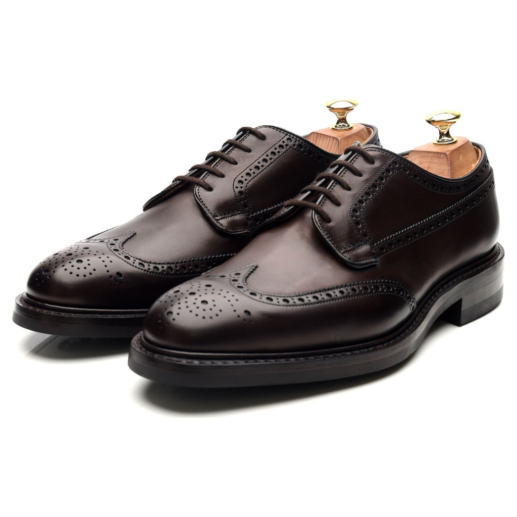 Grafton' Dark Brown Leather Derby Brogues UK F Abbot's Shoes