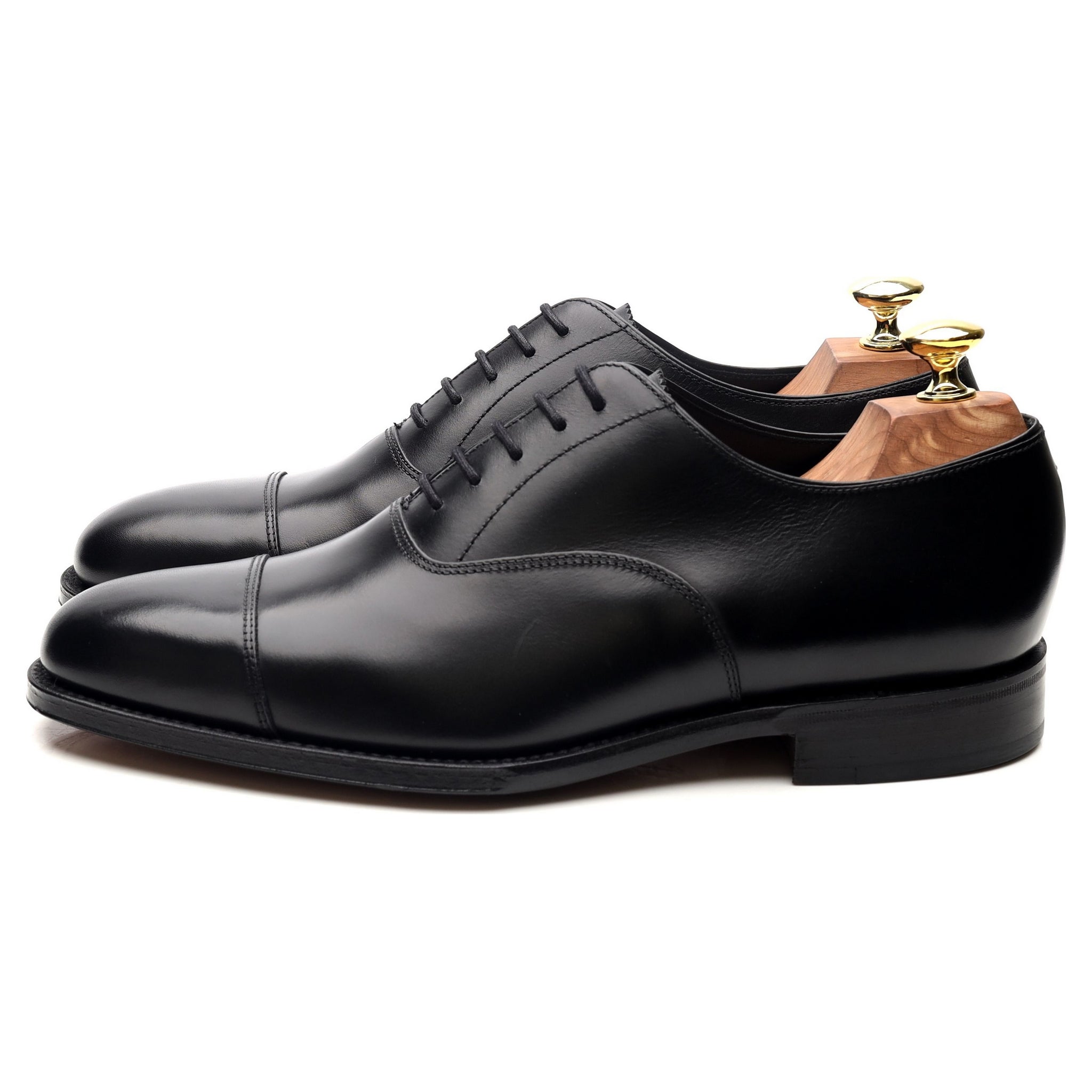 1880 'Aldwych' Black Leather Oxford UK 7 F - Abbot's Shoes