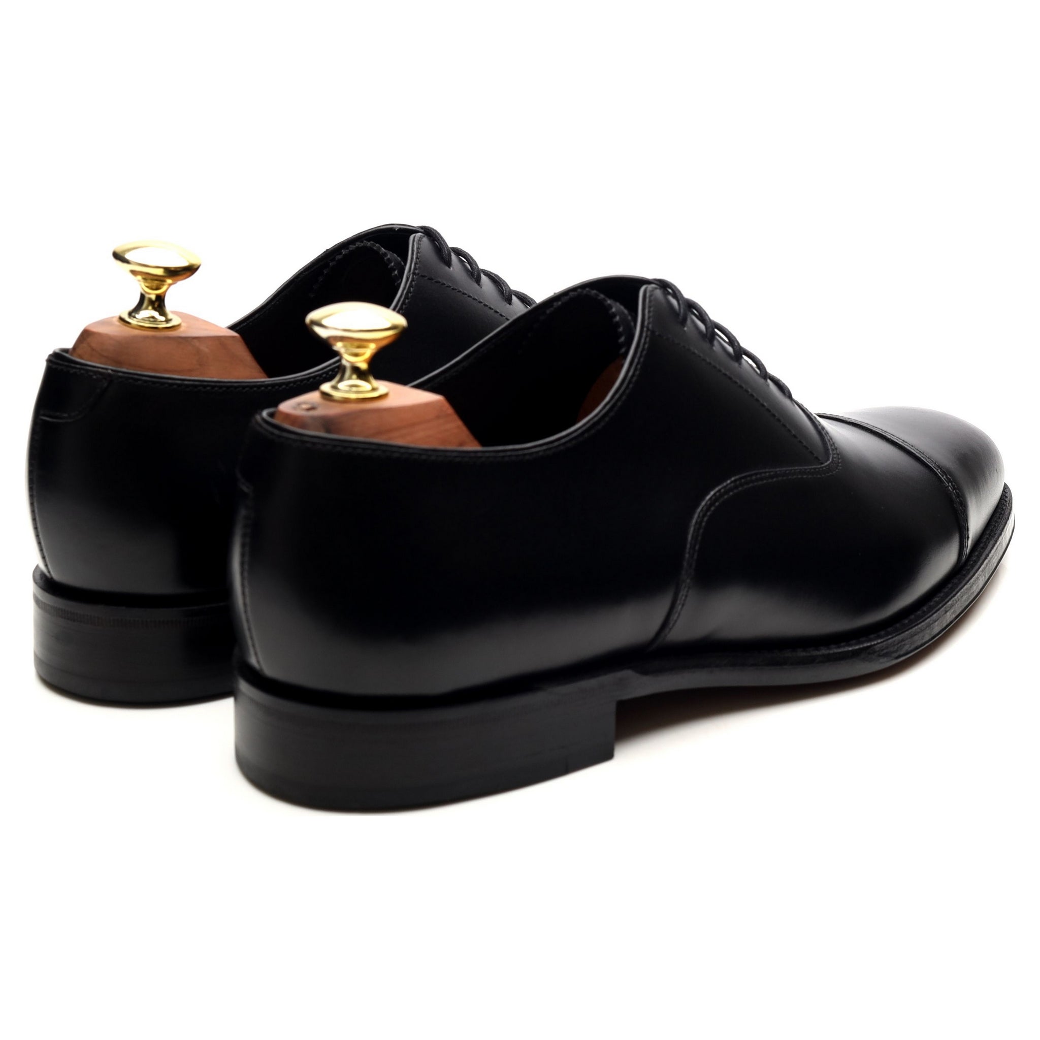 1880 'Aldwych' Black Leather Oxford UK 7 F - Abbot's Shoes