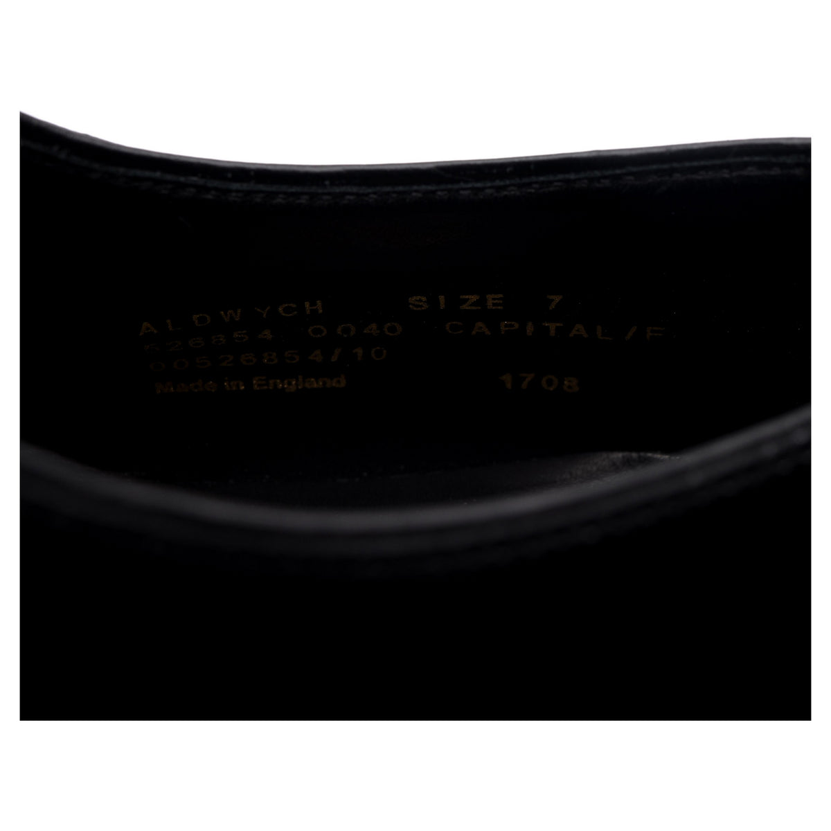 1880 &#39;Aldwych&#39; Black Leather Oxford UK 7 F