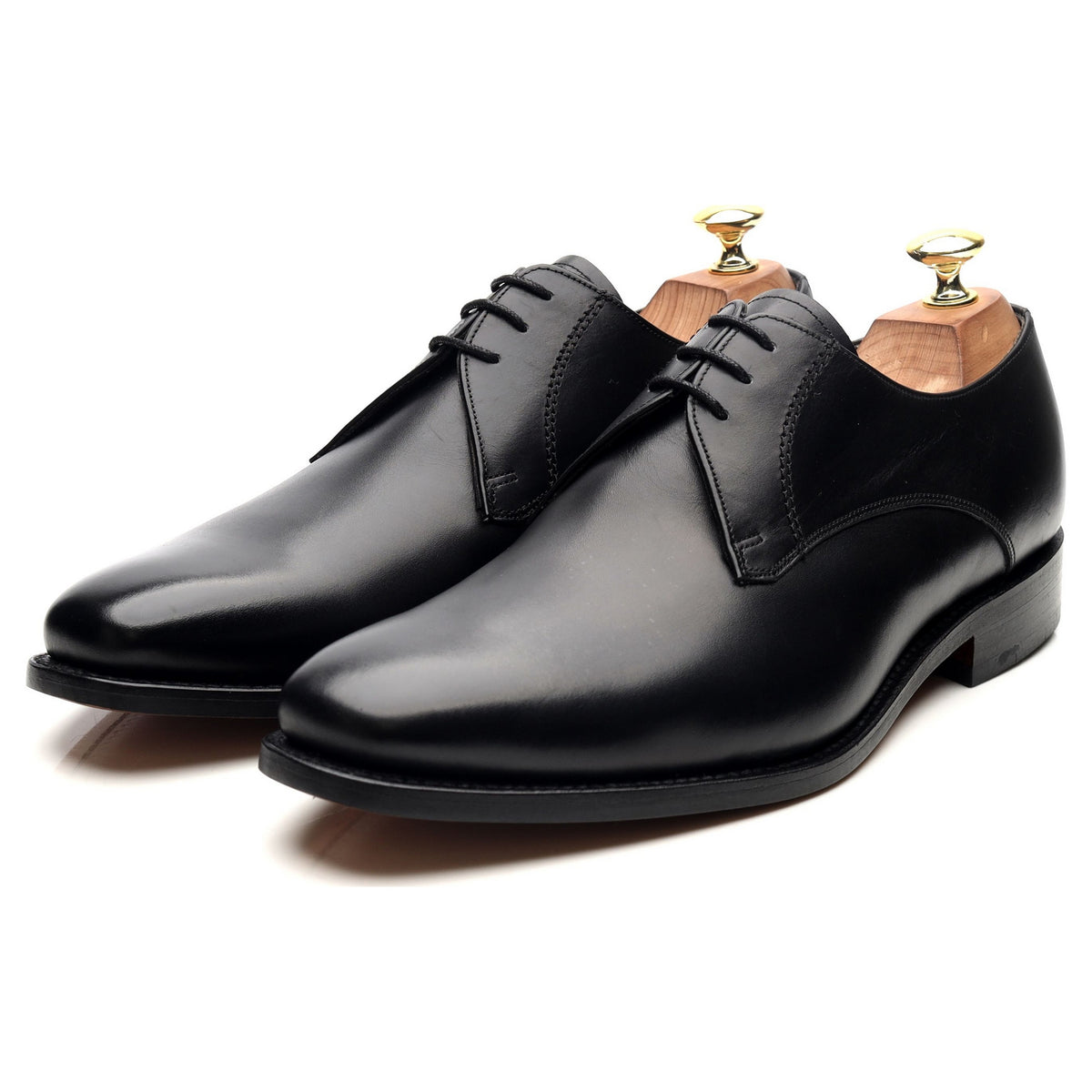 &#39;Eton&#39; Black Leather Derby UK 8 G