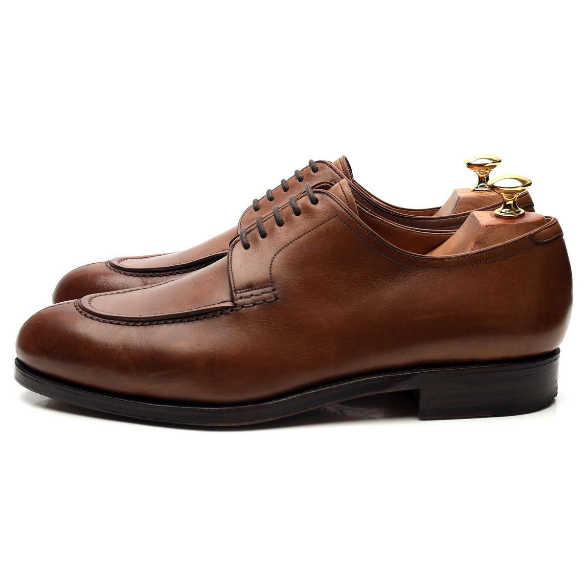 &#39;757&#39; Brown Leather Split Toe Derby UK 9 EE