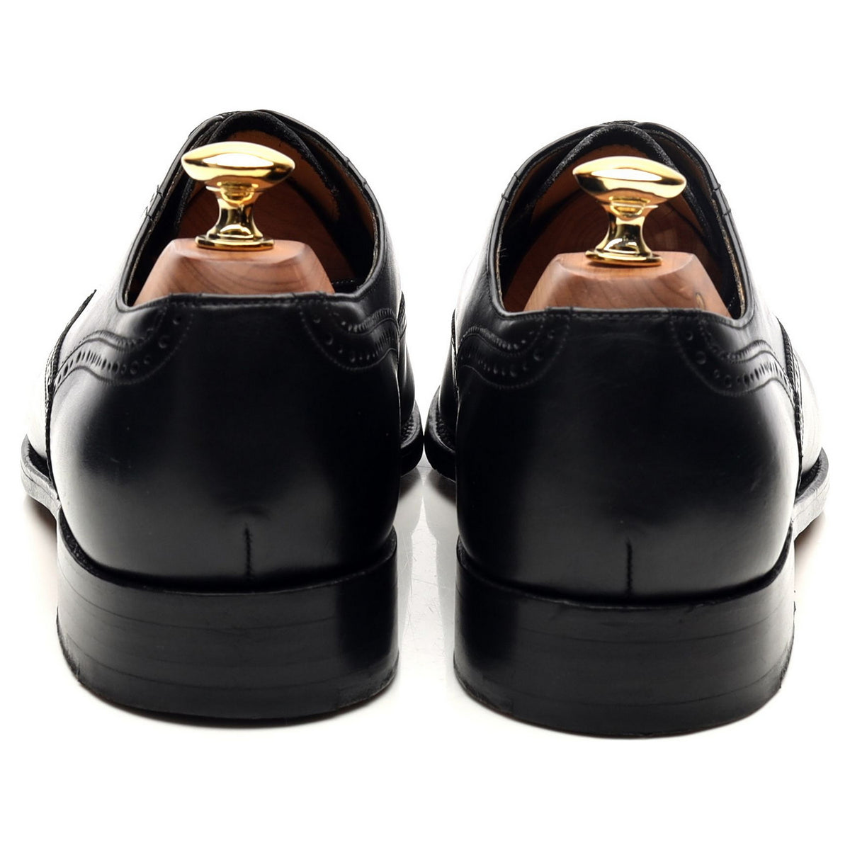 &#39;Newcastle&#39; Black Leather Oxford Semi Brogues UK 6.5 G