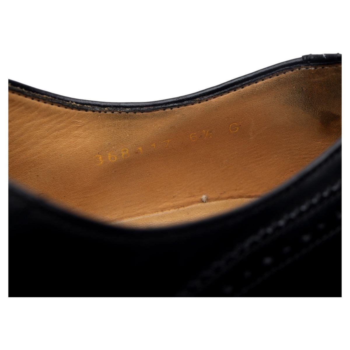 &#39;Newcastle&#39; Black Leather Oxford Semi Brogues UK 6.5 G