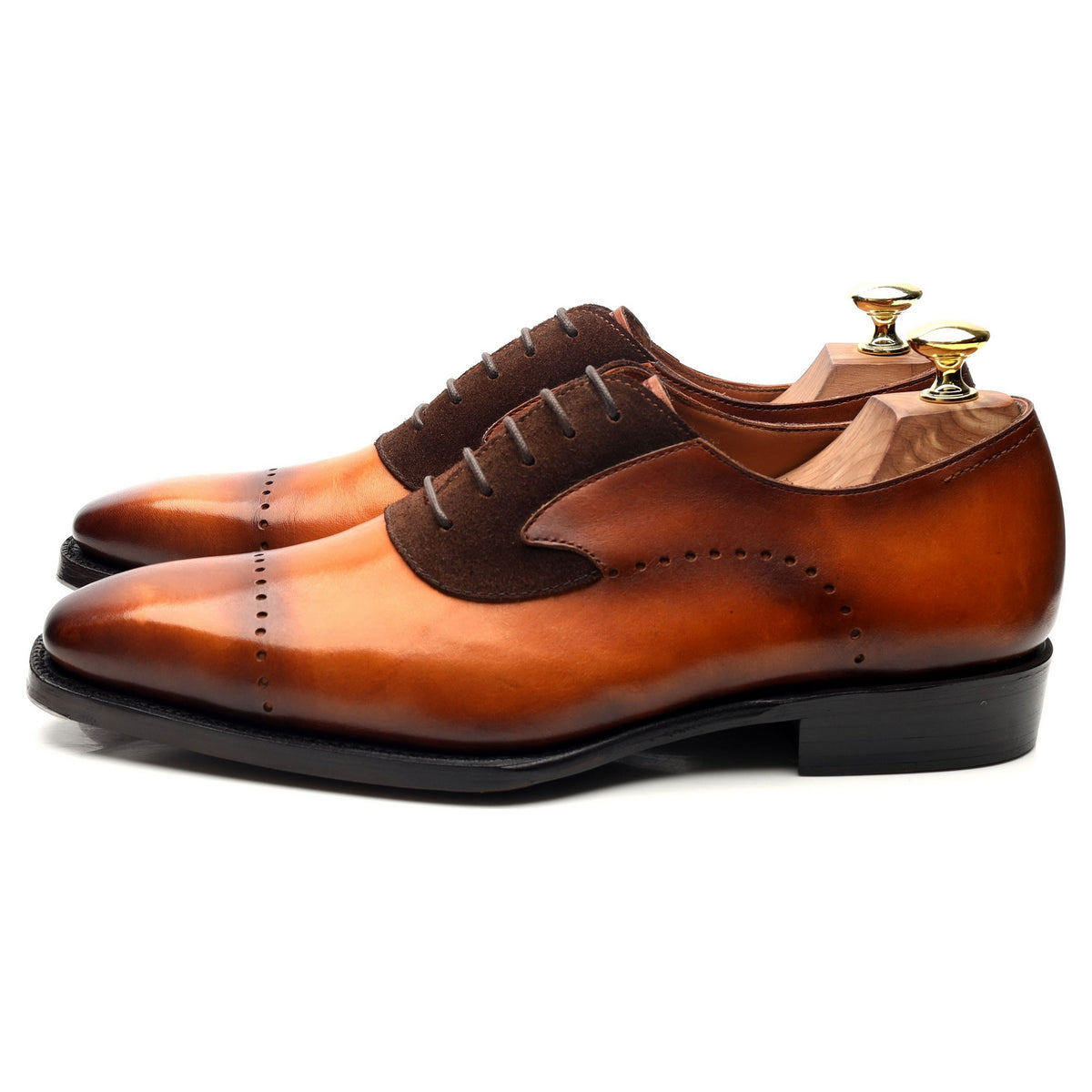 &#39;Patrick&#39; Tan Brown Leather Oxford UK 7