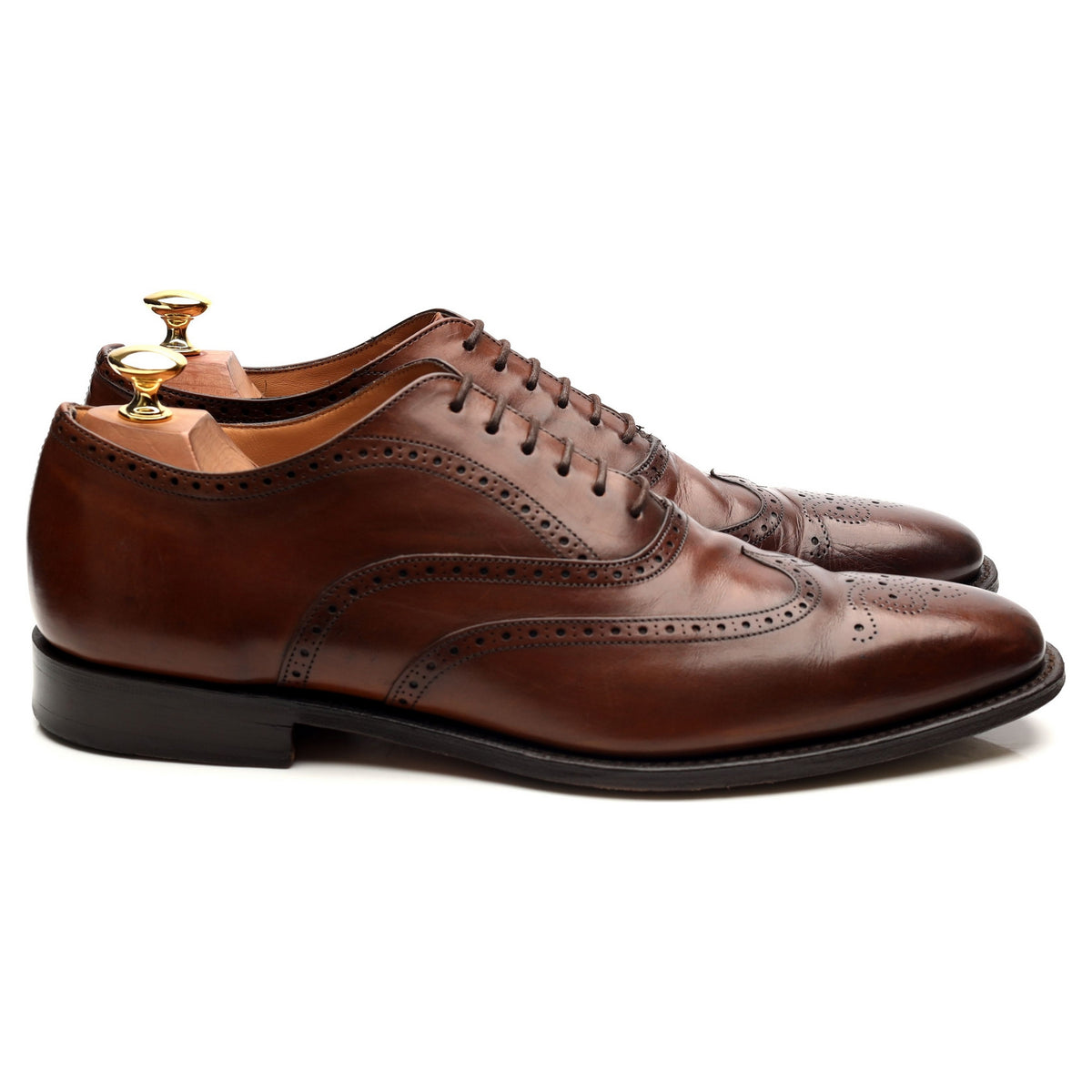 &#39;Hailwood&#39; Tan Brown Leather Oxford Brogue UK 9.5 F
