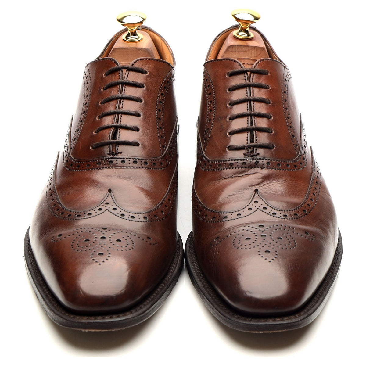 &#39;Hailwood&#39; Tan Brown Leather Oxford Brogue UK 9.5 F